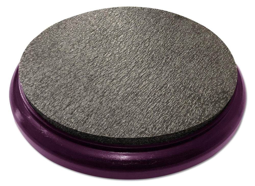 Bucket Lidz Padder seat lid with purple frame boosts outdoor seating comfort.