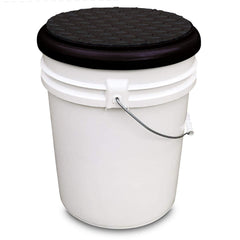 Bucket Pros padded lid doubles as a sturdy seat during projects.