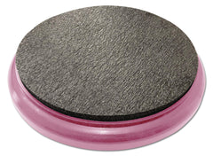 BUCKET PROS pink bucket lid seat with black pad angled view for portable comfort.