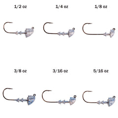 Buckeye Lures Shocker Swimbait Head highlights keeper design that grips soft plastics securely.