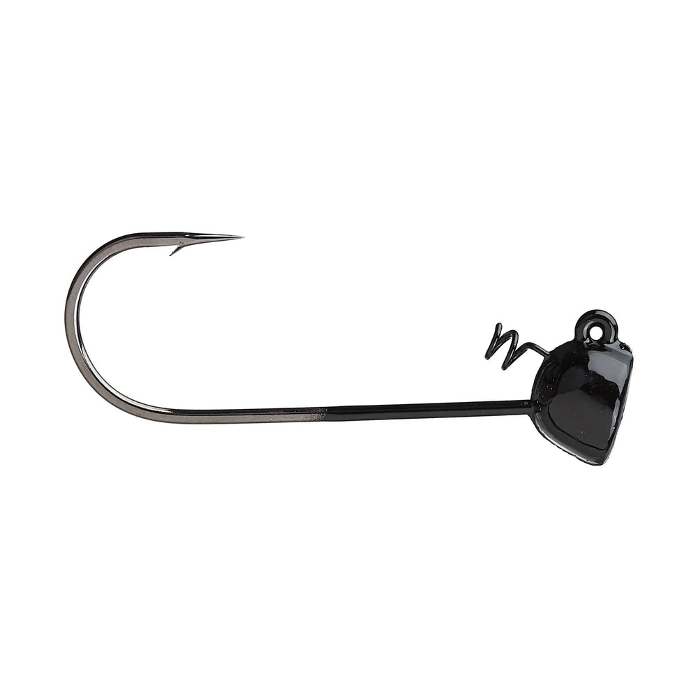 Buckeye Lures Spot Remover Magnum Jig Head close-up shows secure screw lock keeper for precise rigging.