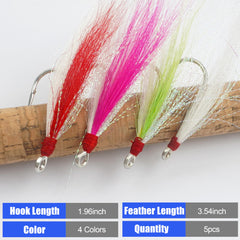 Bucktail Teaser Hook in bright green color for clear water