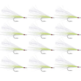 Bucktail Teaser White/Chartreuse close-up with lifelike colors