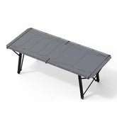 BUENOFE IGT foldable table front view shows portable design with sturdy steel frame for camping.