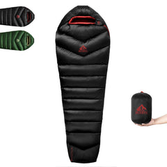 BUERTS down sleeping bag compact-pack highlights ultra-lightweight packing for backpacking trips