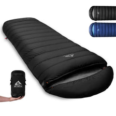 BUERTS lightweight sleeping bag packed in a backpack for easy travel.