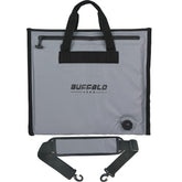 Buffalo Gear insulated fish cooler bag in grey, 20x18 inches - front view