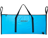 Buffalo Gear insulated fish cooler bag blue exterior shows rugged build for long boat trips.
