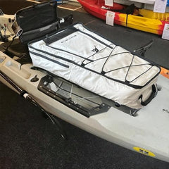Buffalo Gear kayak cooler interior shows leak-proof lining for fresh catch.