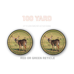 BUK OPS X-Factor 100-yard reticle supports accurate target acquisition.
