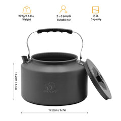 Bulin Camping Kettle with carry bag for easy transportation.