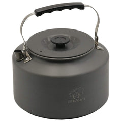 Bulin Camping Kettle over open fire for quick outdoor boiling water.