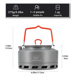 Bulin camping kettle lid knob ensures safe, controlled pouring.