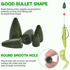Bullet fishing sinker weight 3/16 oz