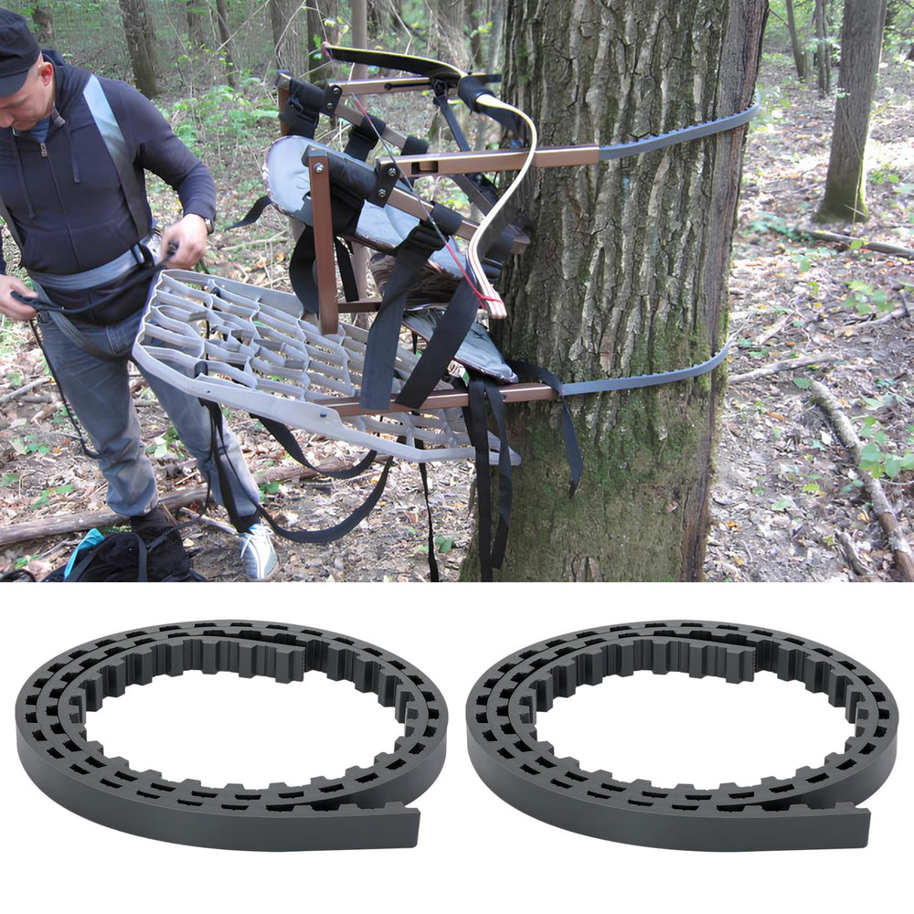 Bullro traction belts teeth-design closeup reveals secure grip for climbing stands.