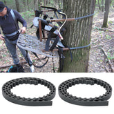 Bullro traction belts teeth-design closeup reveals secure grip for climbing stands.