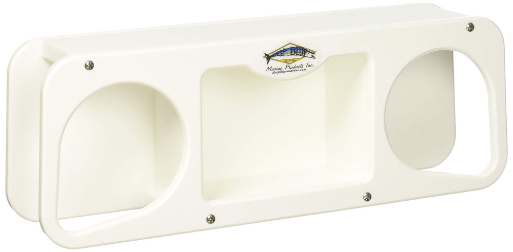 Bulluna Deep Blue Marine MB-2 drink holder mounted on boat rail for easy reach.