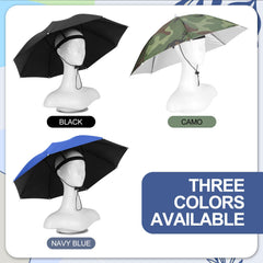 Adjustable strap on head umbrella for hands-free use