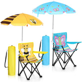 Burbell butterfly-bee design chair open, kid-friendly seating for sunny beach days.