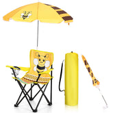 Burbell kids beach chair with bee design provides playful shade