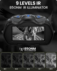 BUSHBINOC 10X digital night vision goggles display mode captures crisp details.