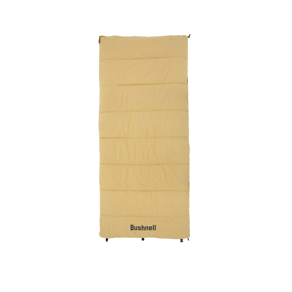Bushnell 30F sleeping bag exterior showcases rugged canvas for outdoor durability.