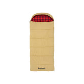 Bushnell hooded sleeping bag with canvas shell for rugged outdoor use.