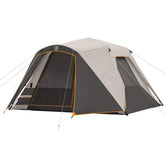 Bushnell Instant Tent six-person setup showing quick, effortless assembly for family campers.