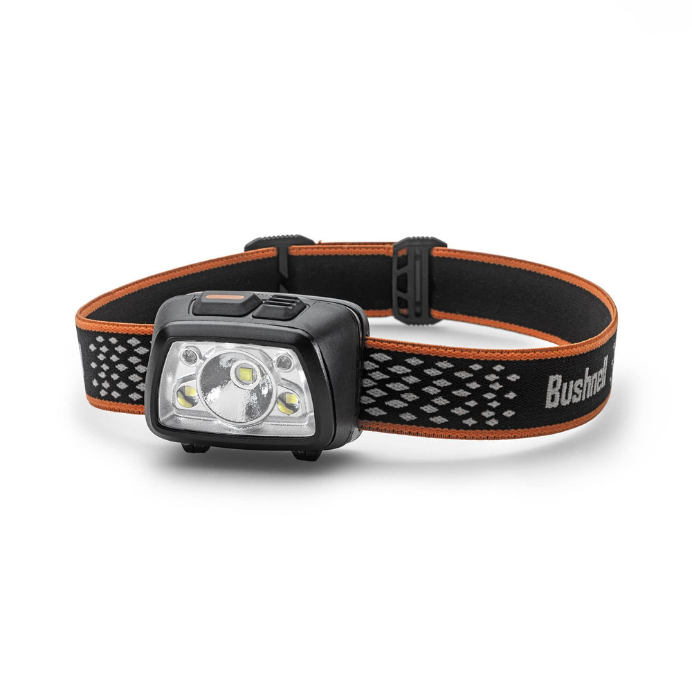Bushnell Power+ 500L headlamp front view for hands-free lighting during night tasks