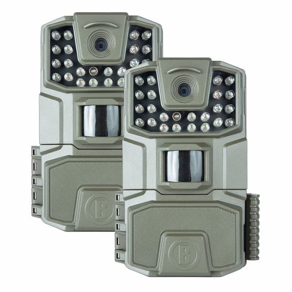 Bushnell Spot-On 18MP front view camera for reliable wildlife monitoring outdoors.