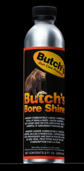 Butch's Bore Shine 8-Ounce bottle pour for quick bore cleanup