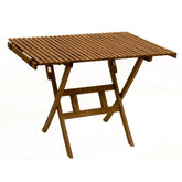 BYER OF MAINE Pangean roll-top folding table closed for compact storage