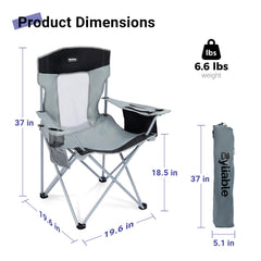 Byliable camping chair gray black folded demonstrates portable storage and easy transport