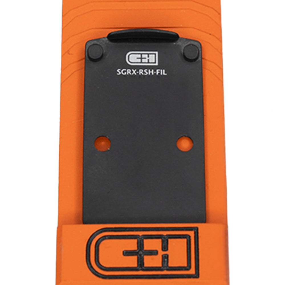 C+H Precision adapter plate for SIG P320 with Romeo cut enables secure optic mounting.
