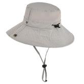 Cabahata Kids Wide Brim Sun Hat in Light Grey, 58cm, for ages 8-14
