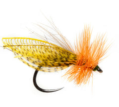 Close-up of size #12 caddis dry fly pattern