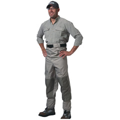 Caddis Wading Systems wader side view highlights unisex fit and adjustable waist