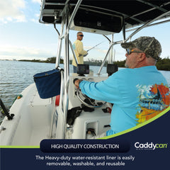 Caddycan 600 denier fabric withstands rugged outdoor use.