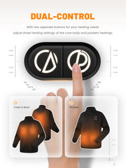 CAFORU heated hoodie back view highlighting full warmth coverage.