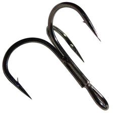 CAJOAUIS black treble hooks 1/0-6/0 close-up