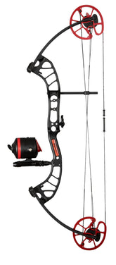 Cajun Bowfishing Shore Runner EVS bow, front view, highlighting lightweight design for easy water handling.