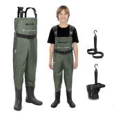 Calamus WaveWalker kids waders waterproof nylon-taslon keep young anglers dry.