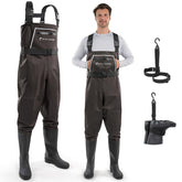 Calamus WaveWalker waders waterproof nylon for all-day protection.