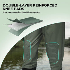 Calamus WaveWalker knee pads protect kids during kneeling fishing sessions