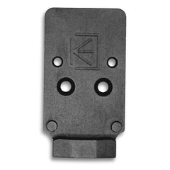 Calculated Kinetics Walther PDP RMR plate front view shows rugged USA-made aluminum durability.