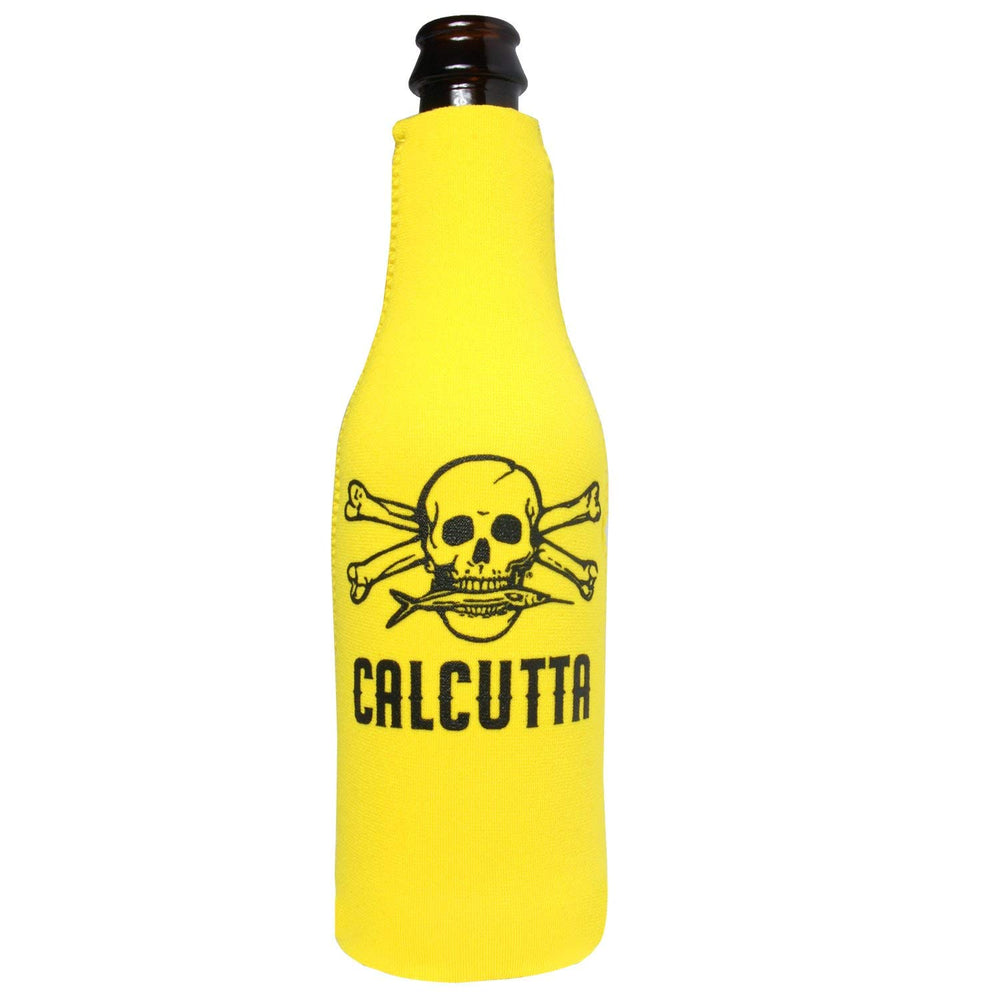 Calcutta Outdoors bottle cooler yellow sleeve for sweat-proof grip on the go.