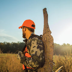 Gun cover shown on a long gun 40-54 inches with water-resistant ballistic fabric