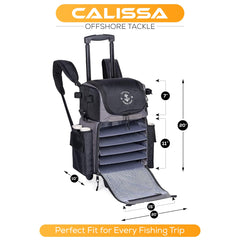 Calissa Recon open main compartment reveals space for multiple trays