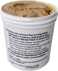 Grease applied to internal reel gears and drag components
