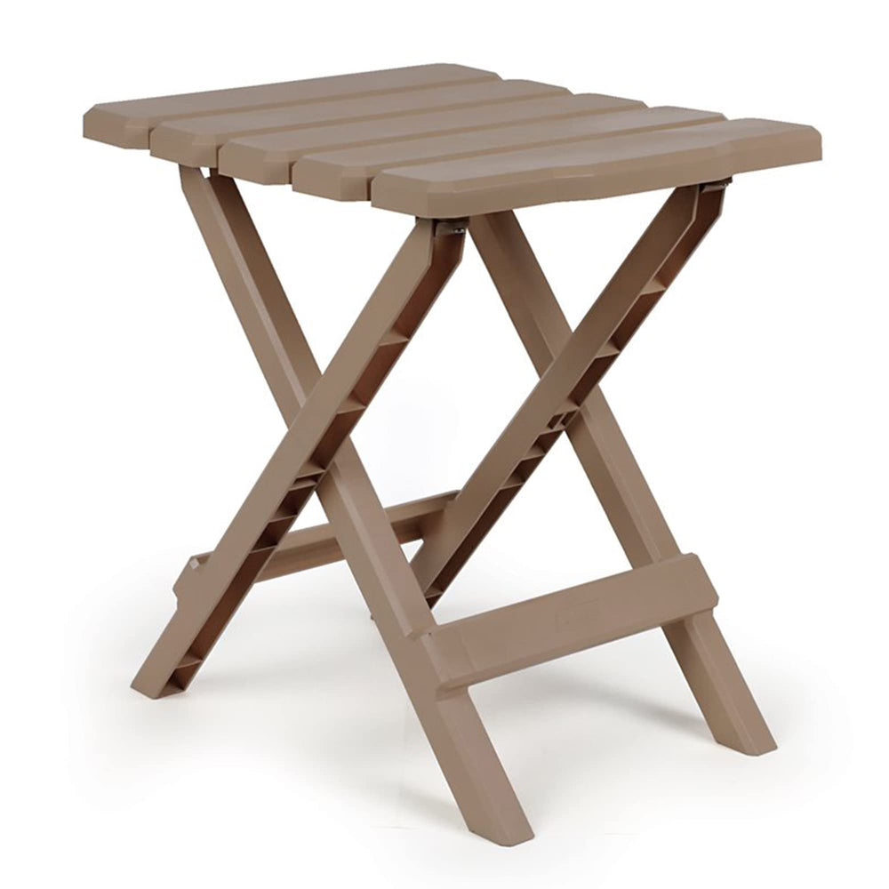 Camco 21045 small Adirondack table taupe, ideal for campsite drinks and snacks.